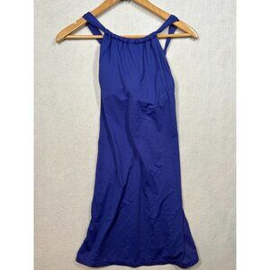Athleta Kokomo Swim Dress 739779 Cobalt Blue Purple Built In Bra Women's Small S